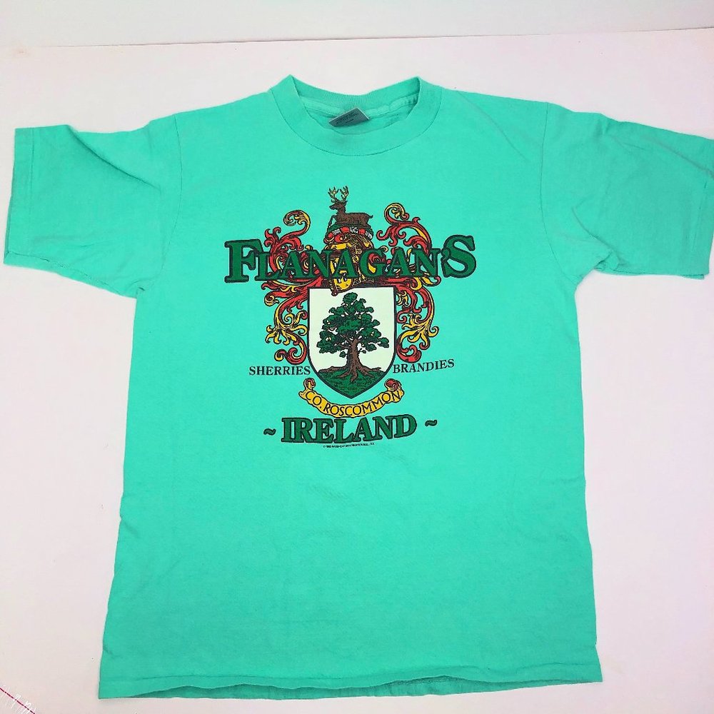 VTG Flanagans Ireland Sherries Brandies T-Shirt L